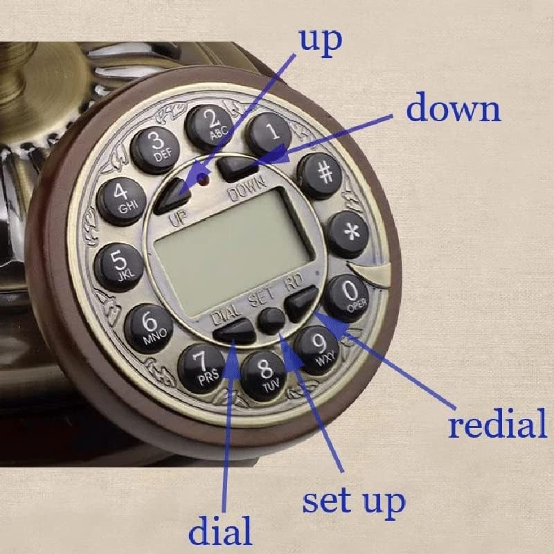 SEASD וינטג 'חיוג טלפון קבוע טלפון עתיק טלפון קווי עתיק למלון Office Home