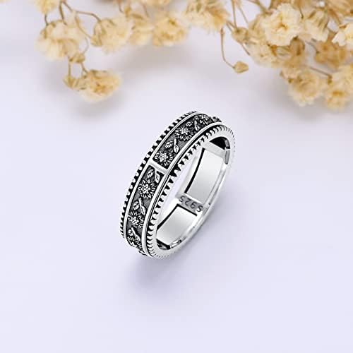 טבעת טבעת 925 טבעות ספינר טבעת טבעת חרדה לסטרלינג לחרדה טבעת חמניות טבעת טבעות טבעות קושט תכשיטים לנשים גברים