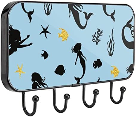 דבק נירוסטה ווים מעיל מגבת ווים קיר תקועים בחדר אמבטיה או במטבח בתולת ים דג כחול דג