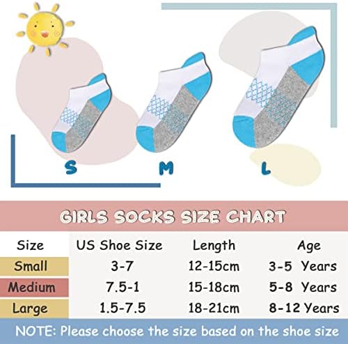 בנות גרבי 6-חבילה קרסול ספורט גרביים לילדים מרופד בלעדי נמוך לחתוך מזדמן גרבי עבור קטן גדול ילדים