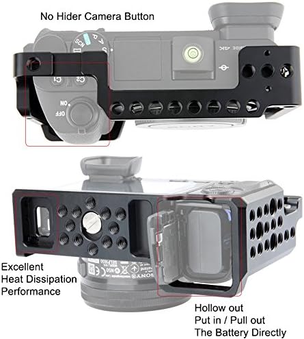 כלוב מצלמה של NiceRig עבור Sony A6300 A6400 A6100 A6000 עם 1/4 חוט ונעל קר - 083
