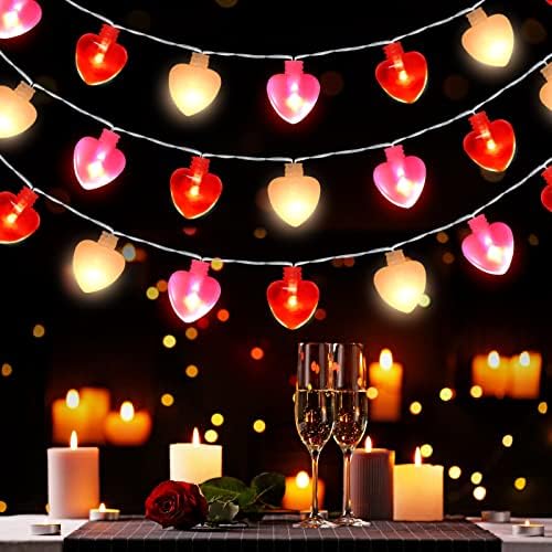 אורות מיתרים של יום האהבה בוץ 10 רגל 30 נוריות LED מופעלות על סוללה ולנטיין LED אור מיתר אור עם 8 מצבי הבהוב