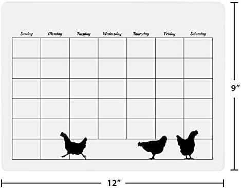 יבש למחוק לוח תרנגולות ריק לוח שנה 9 איקס 12 סנטימטרים ארגון, הוראת סיוע, 3 תרנגולות עיצוב