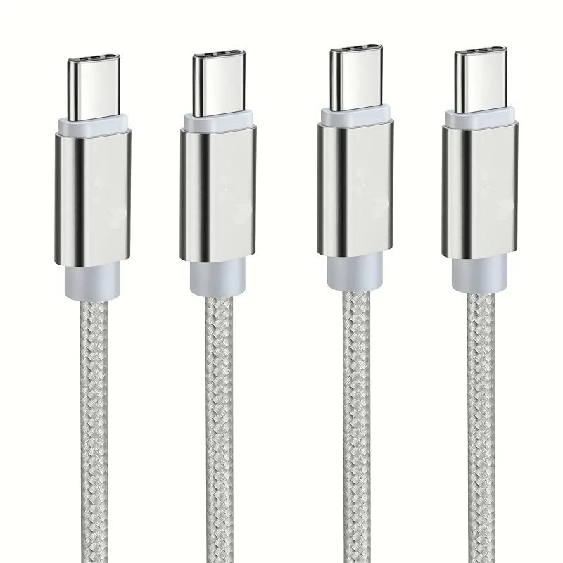 סוג USB של 4-חבילות ל- USB C כבל מטען קלוע ניילון, עבור MacBook, iPad Pro Galaxy Phones, Switch, Pixel