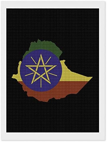ערכות ציור יהלומים דקורטיביים מפת דגל אתיופיה 5 ד עשה זאת בעצמך תרגיל מלא ציורי נקודות יהלומים בית תפאורה 12איקס 16