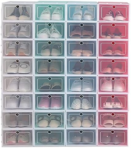 Zsfbiao נעלי פלסטיק מתקפלות קופסה שקופה אחסון קריסטל תיבת נעליים קופסת נעל קופסת נעליים אחסון נעליים אחסון נעליים