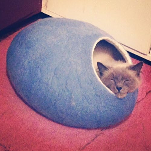 חתול מיטה, בית, מערה, תנומה פקעת, בעבודת יד, שמיים כחול גדול