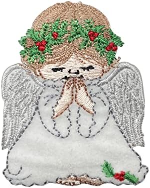 מלאך מתפלל - חלוק לבן - דתי/חג המולד - ברזל רקום על תיקון