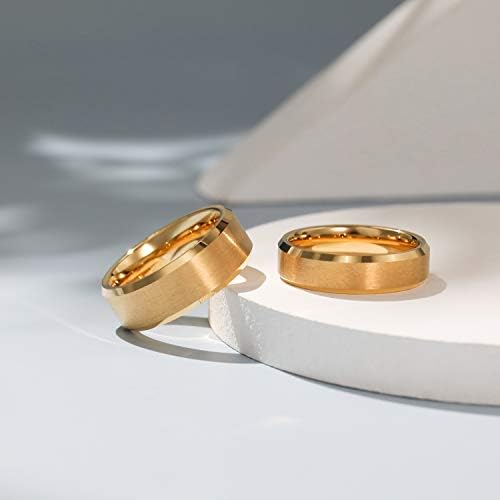 טרומיום 2 ממ 4 ממ 6 ממ 8 ממ טבעות טונגסטן זהב 18 קראט לגברים נשים להקות חתונה גימור מט קצוות משופעים נוחות התאמה גודל