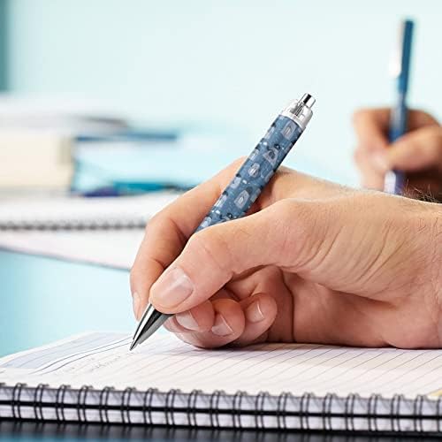 עט כדורים מודפס של כדורים מצוירים עט נשלף נקודת כדור 0.5 ממ עטים דיו כחול כתיבה חלקה עבור ציוד שולחן משרדי