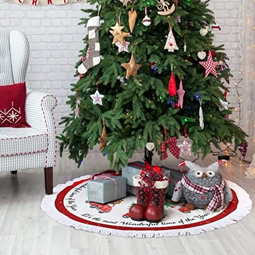 חצאית עץ חג המולד זו התקופה הנפלאה ביותר של השנה מחצלת בסיס עץ עם ציצית 30 קישוטי חג המולד בחורף מחצלת חצאית עץ שלג לחופשה