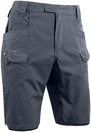 מכנסיים קצרים צבאיים של Wenkomg1 גברים מרובי כיסים רטרו סגנון רטרו גזעים מכנסיים קצרים של מטען לבוש עבודה מזדמנים