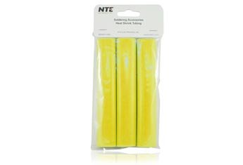 NTE Electronics 47-25606-Y צינורות מכווץ חום, קיר כפול עם דבק, יחס כיווץ 3: 1, קוטר 1 , אורך 6, צהוב