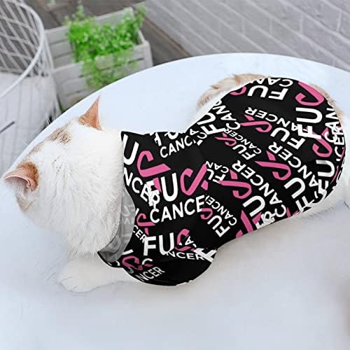 זיון סרטן שד סרט סרטן ורוד כלב קפוצ'ון בד חתול סוודרס גוש עם כובע סוודר מעיל חיית מחמד רך