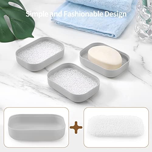SOAP SACH & HOLDER - מיועד לסבון בר, מגש סבון אמבטיה רכוב על קיר, קופסת סבון עמידה, מחזיק סבון מקלחת רב פונקציונלי לקירות אמבטיה
