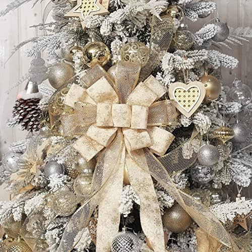 עץ חג המולד טופר קשת, 44x12 אינץ 'מלאכותי עץ עץ עץ פרח עיצוב טופר, למשפחה, חתונה, מסיבת יום הולדת, חג המולד של חג ההודיה