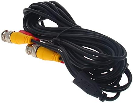 פילקט BNC כבל וידאו כבל אבטחה חוט תיל מצלמה למעגל סגור DVR מערכת מעקב כבל אחד עם מחברי BNC ל- RCA למתאם תקע DC צהוב אדום