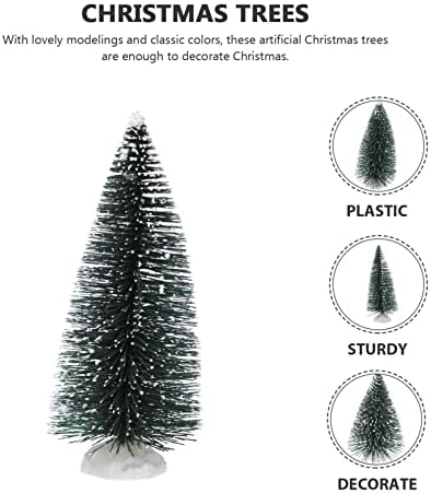 קישוטי חג המולד באנגו -חג המולד עץ חג המולד עץ אורן מיניאטורי: 7 יחידות מיני מלאכותיות עץ חג המולד עץ שלג עץ בקבוק