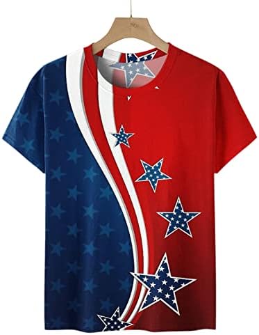 אמריקאי דגל מודפס חולצה לנשים עצמאות יום חולצות צווארון עגול קצר שרוול טי חולצות מקרית חולצות