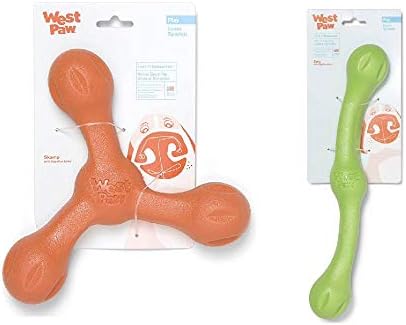 West Paw Zogoflex Air Skamp Tug-of-Waw Stick Toy Toy & Zogoflex Echo Zwig Duky Dog Stick Stick-צעצוע אינטראקטיבי,
