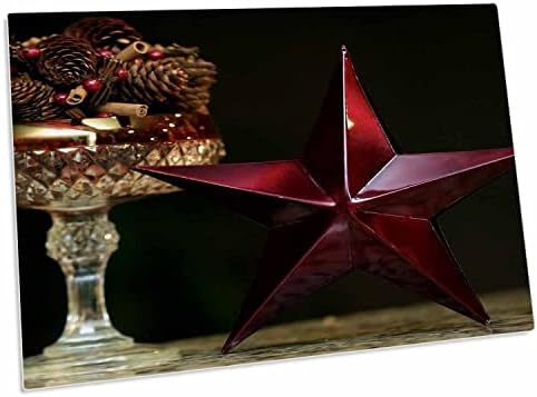 תצלום תצלום של טופר עץ הכוכב האדום עם קערת זכוכית של. - כרית שולחן כרית הניבה מחצלות