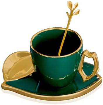 YAYWP כוס אישיות יצירתית כוס קרמיקה ספל קליל יוקרה כוס קפה כוס קפה וקלחת כוס קפה תה של אחר הצהריים ירוק