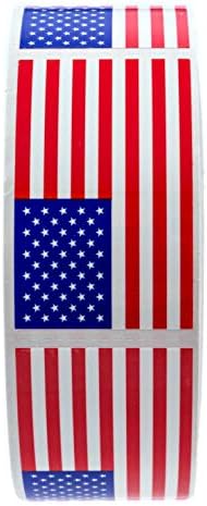 תוויות 500 מדבקות דגל אמריקאיות עמידות בפני מזג אוויר / מדבקות דגל אמריקאיות חיצוניות / 2.125& 34; איקס