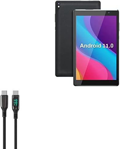 כבל Goxwave תואם ל- Iweggo Android 11 Tablet CP80 - PowerDisplay כבל PD - USB -C ל- USB -C, תצוגת LED 6 רגל PD כבל ניילון קלוע
