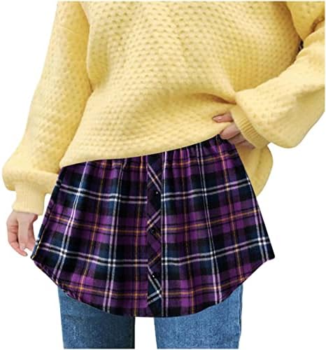 שכבות חולצות מאריך לנשים בתוספת גודל מזויף למעלה נמוך לטאטא קצר חצי אורך מיני חצאית מקרית חולצות למעלה מאריך