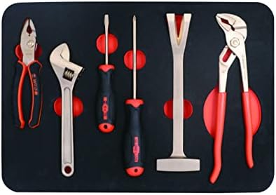 סט כלים ללא ניתוק של Wedo 6 חלקים, ערכת כלים כללית נטולת ניצוץ עם תיבת אחסון לארגז כלים, ברונזה אלומיניום, עבירה