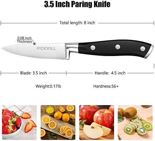 פיקוויל קילוף סכין 3.5 אינץ & סטייק סכין סט עץ ידית