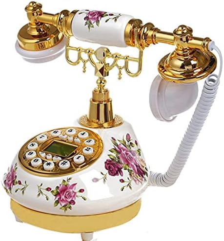 טלפון קווי קווי עתיק של Liuzh עם זיהוי שיחה תאריך שעון התאמה טבעת ללא סוללה טלפון קלאסי למשרד הביתי