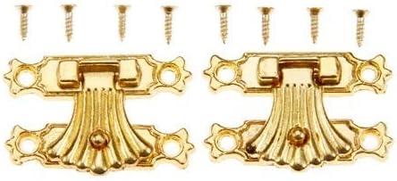 דלת Hasp תפס 2 יחידות תכשיטי תכשיטים זהב עתיקות מנעול HASP