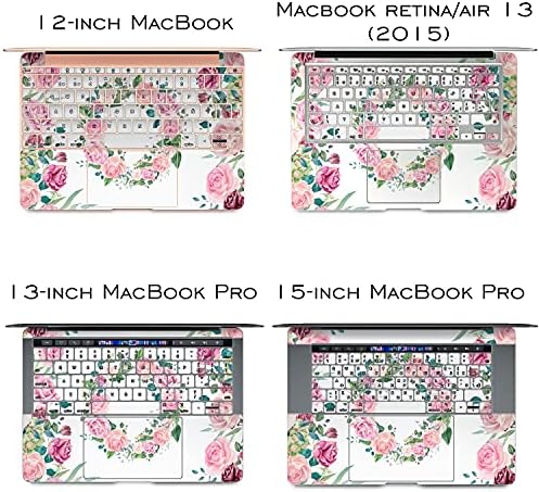 עור ויניל אלטרנטיבי עור תואם לאוויר MacBook 13 אינץ 'מק פרו 16 רשתית 15 12 2020 2019 2018 פרחים פרחים ורודים