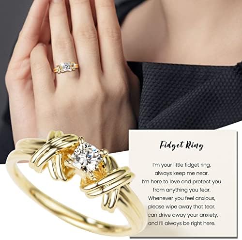 קלאסי חדש טבעת חתונה אירוסין טבעת רטרו זהב נקבה אחת ריינסטון ארוג דפוס תרגיל אופנה אלגנטי אופנתי