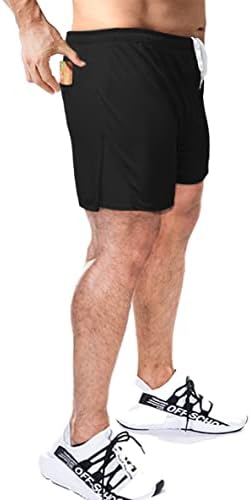 מכנסיים קצרים בגודל 5 אינץ 'לגברים גברים המריצים מכנסיים קצרים עם מכנסי חדר כושר קצרים של אימון אניה עם צדדים