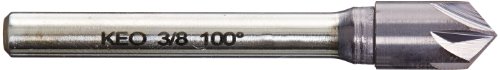 KEO 55816 Carbide Solid Carbide Conferersink, מצופה טיאלן, 6 חלילים, זווית של 100 מעלות, שוק עגול, קוטר שוק