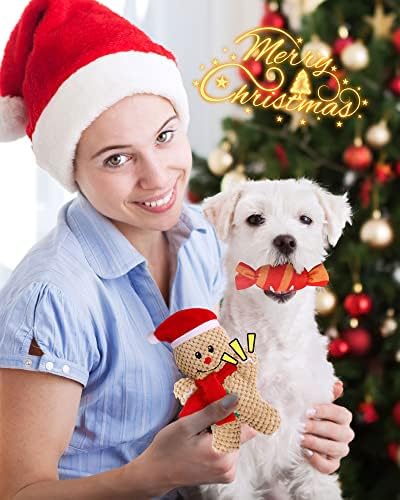 צעצועי כלבי חג המולד עם גרב לחג המולד של כלבים, מתנות לכלבים מקסימים לגור כלב בינוני קטן