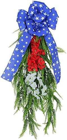 יום העצמאות האמריקני דלת גרלנד תלויה קשת חג קשת טבעת טבעת חלון קיר קיר תלייה קישוטי קישודים