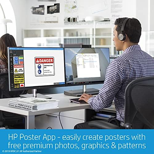 HP Designjet T230 פורמט גדול מדפסת צבע פלוס 24 אינץ ', כולל חבילת טיפול באחריות לשנתיים, שחור