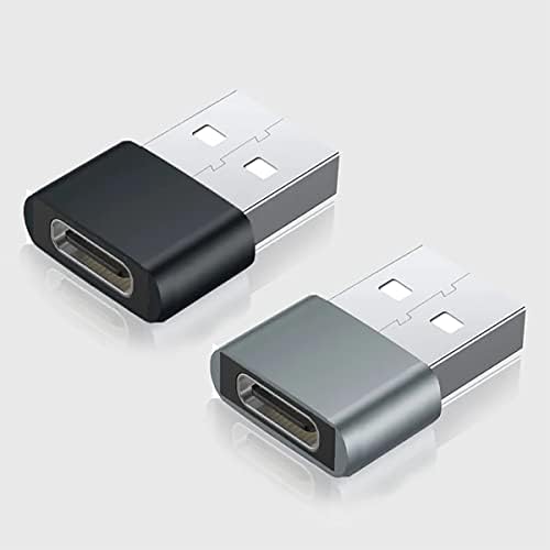 USB-C נקבה ל- USB מתאם מהיר זכר התואם למכשירי Samsung Galaxy A80 למטען, סנכרון, OTG כמו מקלדת, עכבר, מיקוד, GamePad,