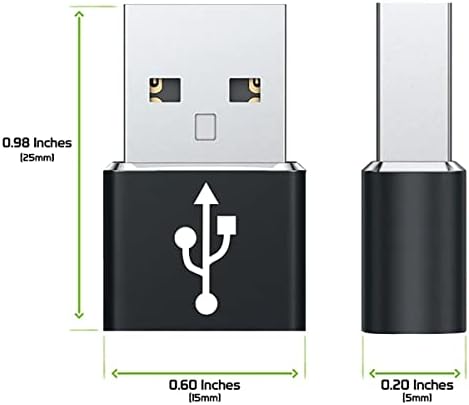 USB-C נקבה ל- USB מתאם מהיר זכר התואם ל- Alcatel Idol 4S שלך עם Windows Smartphone למטען, סנכרון, מכשירי