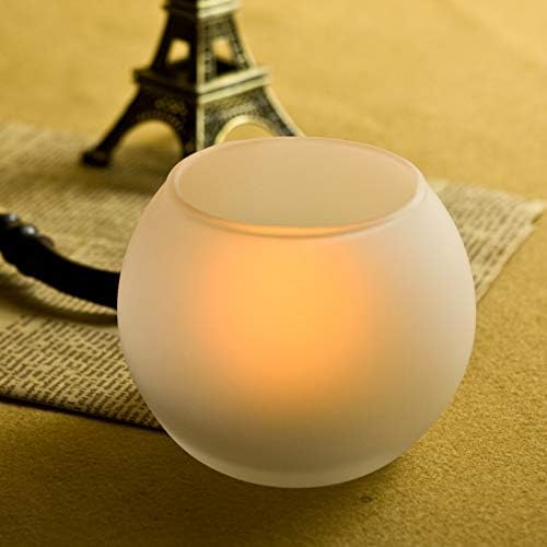סוללת Ezihome המופעלת על נרות חסרי פלימה עם טיימר מרחוק אורות תה חשמליים מרגישים עם לבנים לבנים בעלי נרות זכוכית