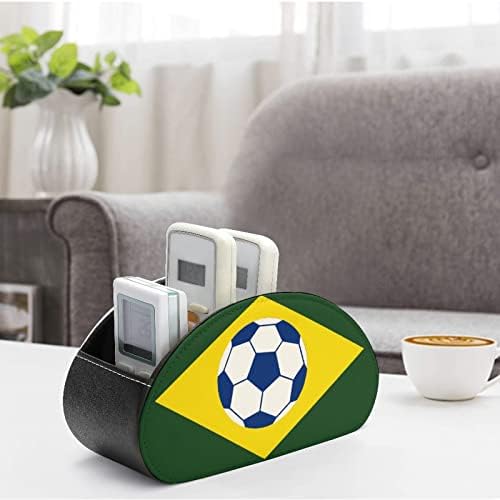 ברזילאי כדורגל כדורגל דגל שלט רחוק מחזיק עור מארגן שולחן עבור ציוד משרדי מרחוק בקר