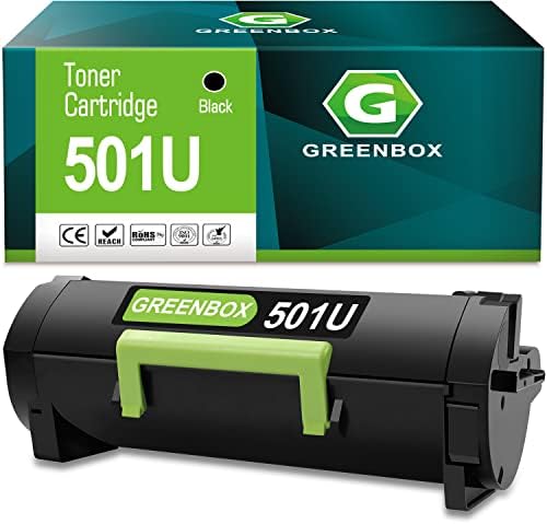 GreenBox מיוצר מחדש 501U החלפת מחסנית טונר בעלת תשואה גבוהה עבור לקסמרק 50f1u00 501u עבור MS610DN MS610 MS510