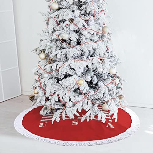 היאבקות חצאית עץ חג המולד של הדגל האמריקני לקישוטים למסיבות חג עם תחרה ציצית