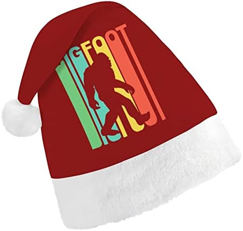 בציר קשת ביגפוט חג המולד כובע סנטה כובע עבור יוניסקס מבוגרים נוחות קלאסי חג המולד כובע עבור מסיבת חג המולד חג