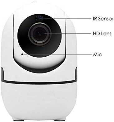 מצלמת אבטחה ביתית WiFi, מצלמת WiFi מקורה 360 מעלות עם ראיית לילה אינפרא אדום לחיית מחמד/תינוק/מטפלת, כלב, פאן-טון, מצלמה עם