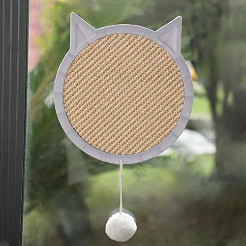 בותי חתול מגרד לוח לחיות מחמד גרדן סיסל עם כדור עם 4 כוסות יניקה לטחינת טפרי קיר, אפור