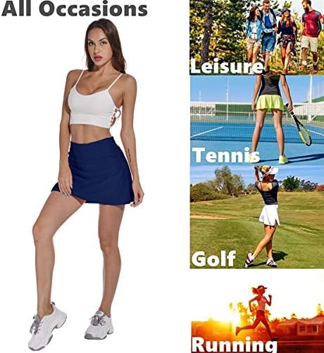 חצאיות גולף טניס אתלטיות לנשים עם כיסים חצאיות ריצה בגזרה גבוהה